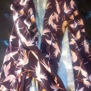 Crane pattern cardigan